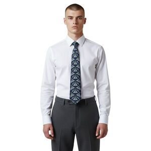 Vtg Arnys Paris France Tie Men Rowing Boating Print Necktie 100% Silk Blue Green